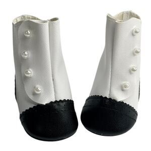 American Girl Samantha Doll Boots High Button Black White Pearl Midday Accessory